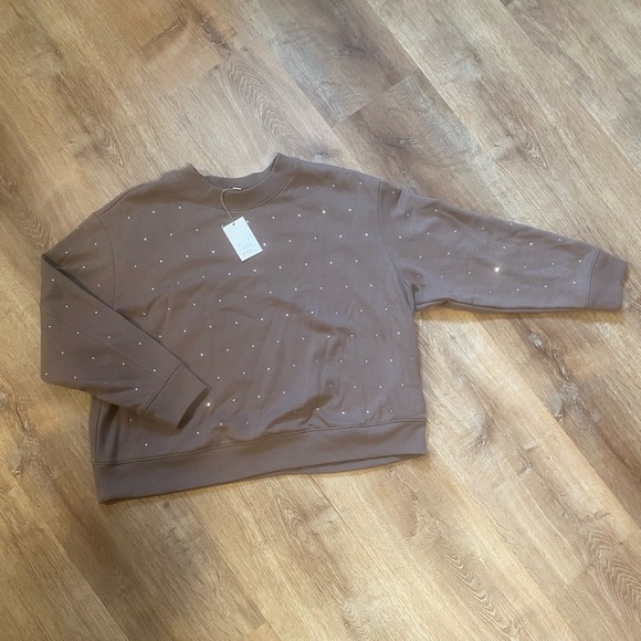 A New Day Women’s Rhinestone Crewneck Tan Sweatshirt - Size XXL - NWT - Picture 5 of 5